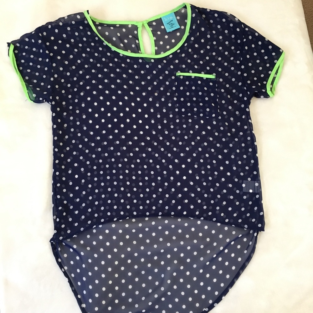 Polka dot sheer blouse